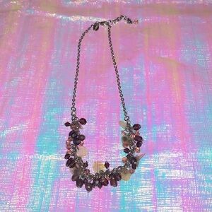 Express Brown Bead Silver necklace